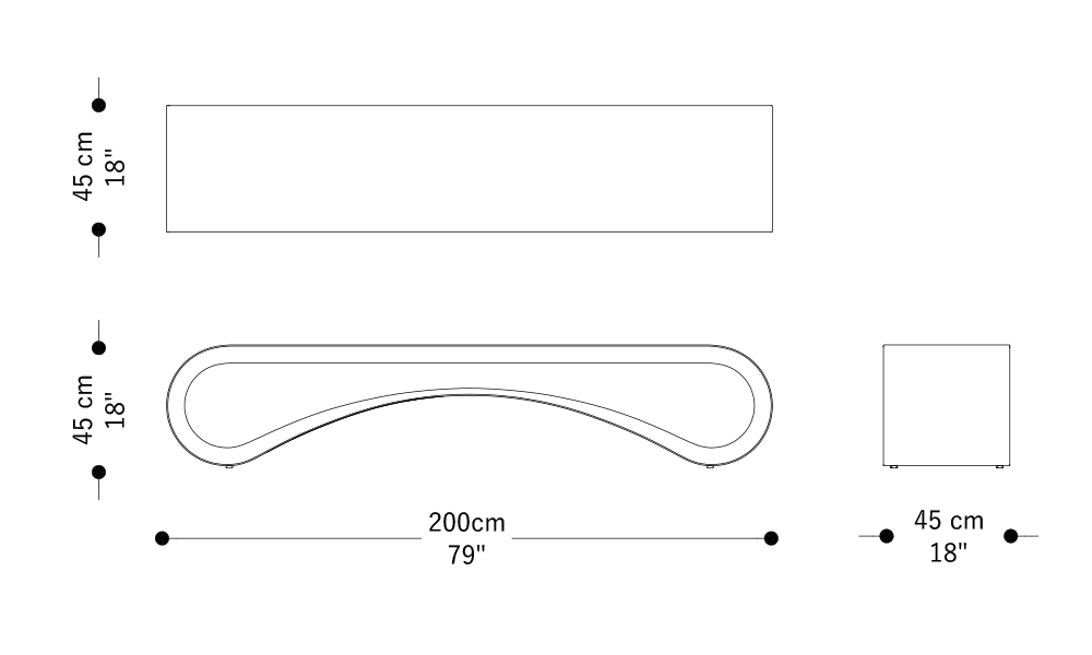 Image of the main dimensions of the product